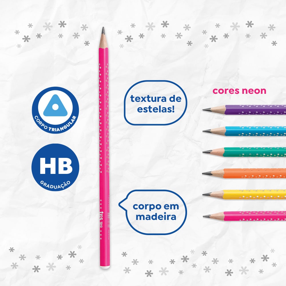 Lápiz de Escribir Trio Triangular HB - Tris - Imagen 2