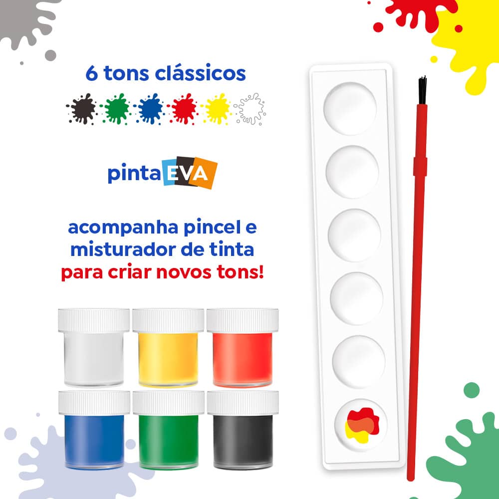 Tempera Gauche Tris 15ml. 6 Colores + Huevera + Pincel - Imagen 2