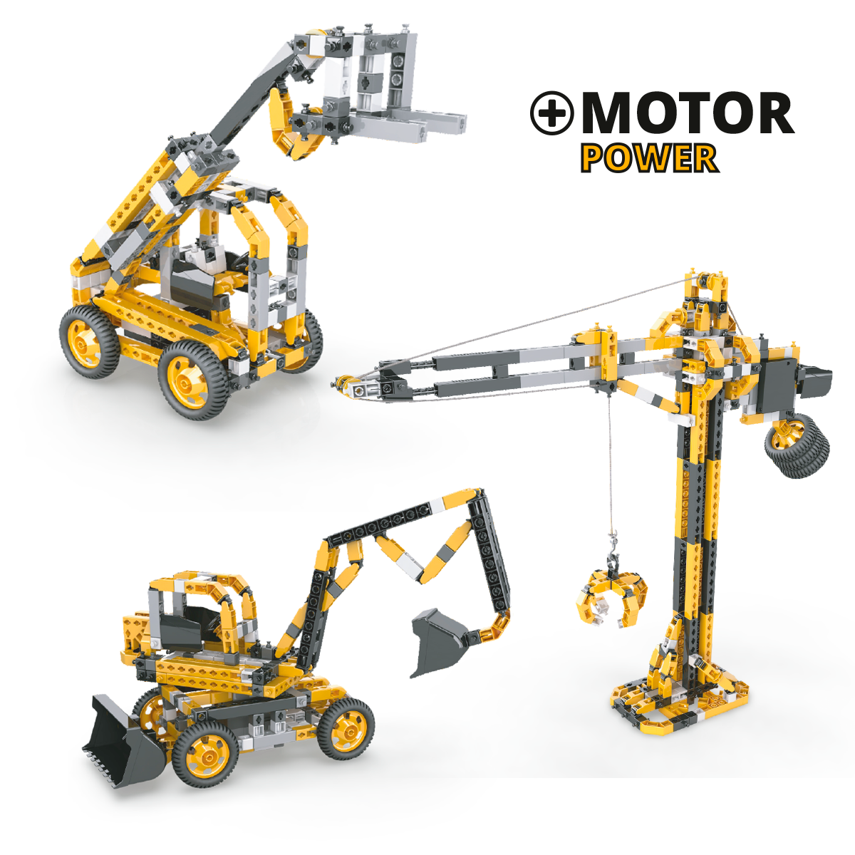 Juego Creative Builder Gruas Motorizado + 3 Modelos - Engino - Imagen 2