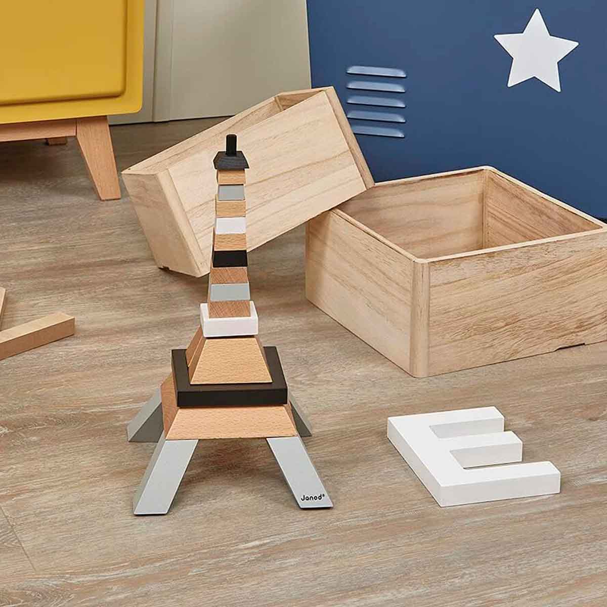 Juego Torre Eiffel para Construcción de Madera - Janod - Imagen 3