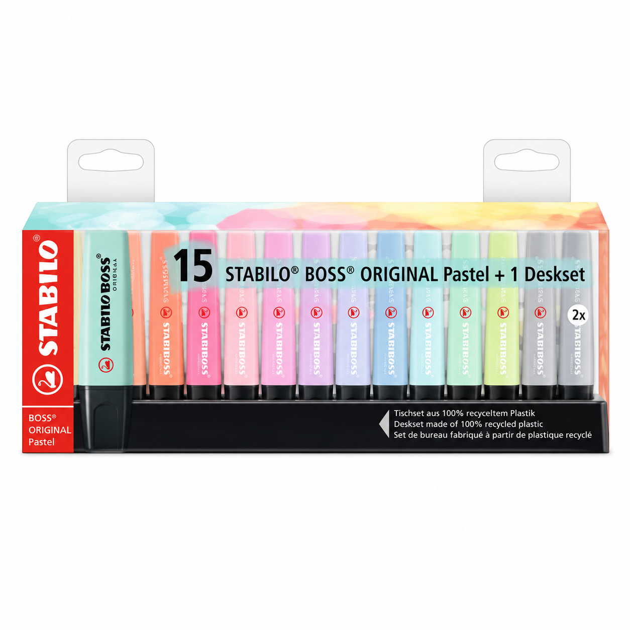Marcador Resaltador Stabilo Boss Desk Set Pastel x 15 uds