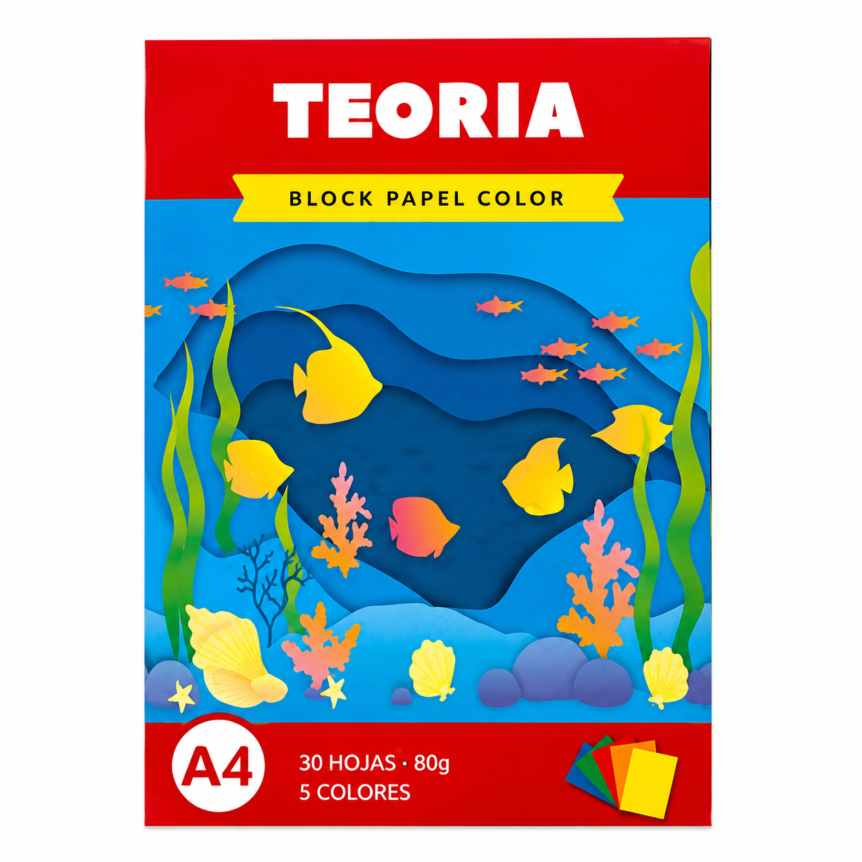 Block Papel Afiche - A4 5 Hojas de colores - Teoría