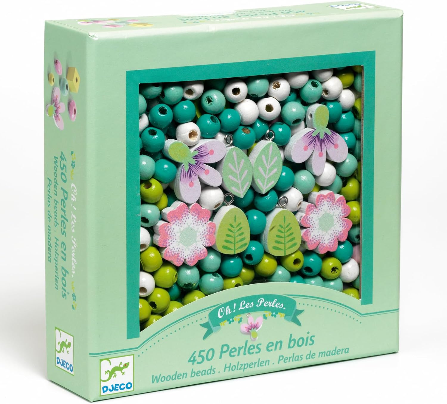 Juego de Collares Wooden Beads Leaves and Flowers - Djeco
