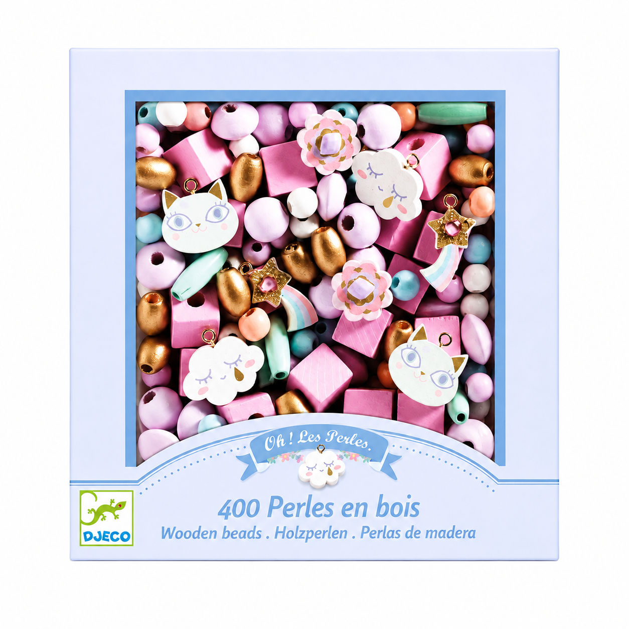 Juego de Collares Wooden Beads Rainbow - Djeco