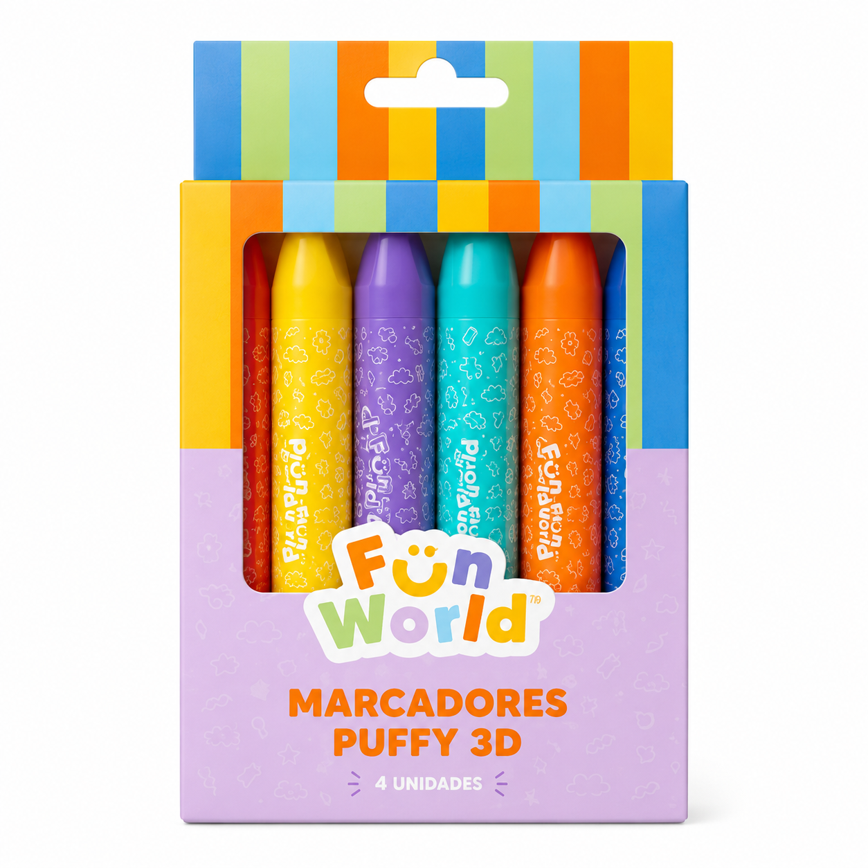 Marcadores Puffy 3D Rainbow - Fun World