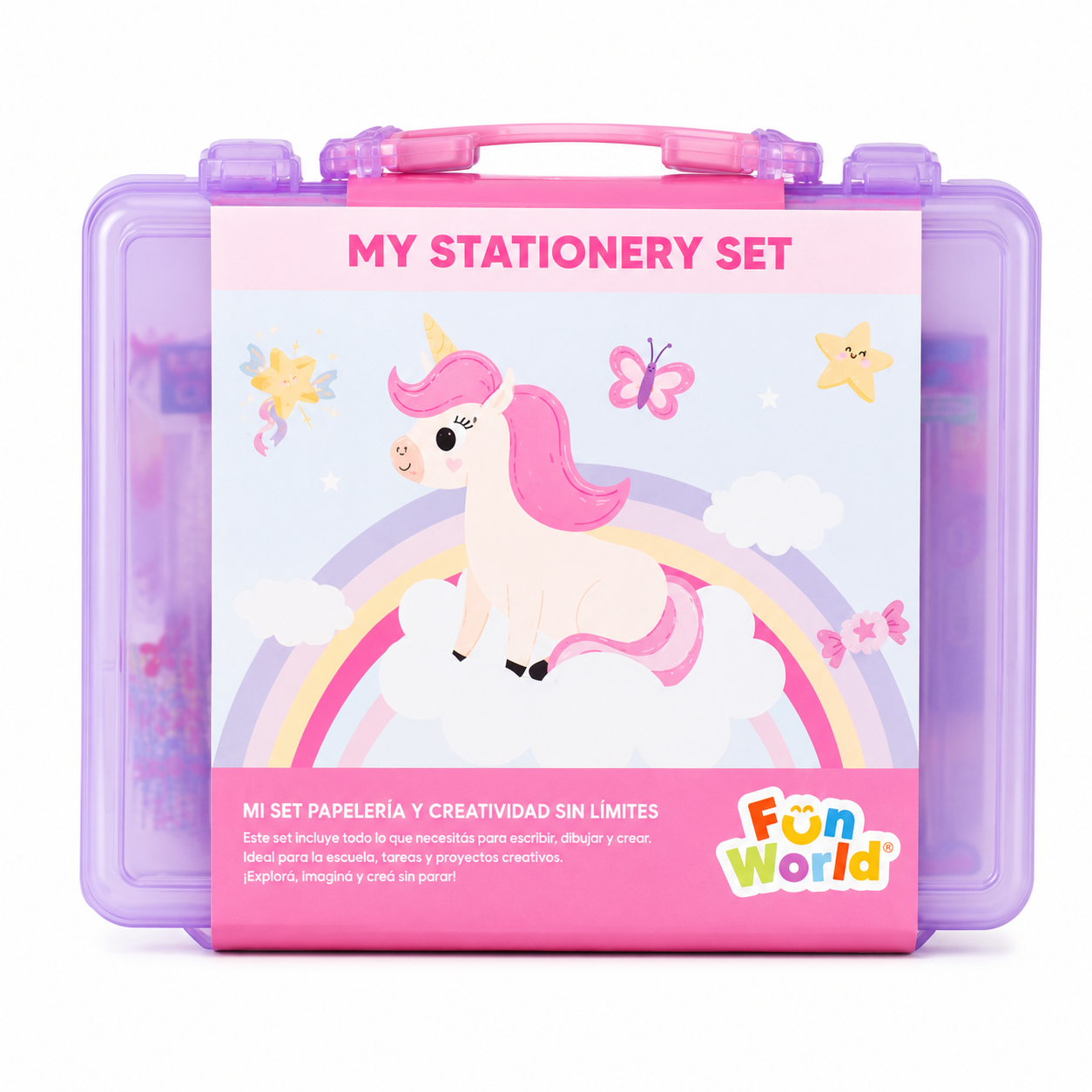 Kit de Papelería Valijita Rainbow Fun World